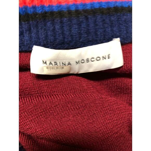 Marina Moscone Cycling Dress Wool Turtleneck Sweater Midi Size M Red - Picture 9 of 14